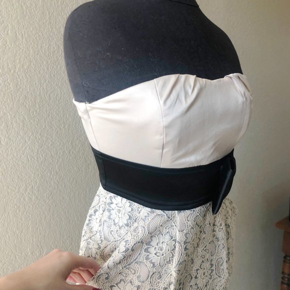 Teeze Me Bow Tie Lace Semi-Formal Mini Dress - Picture 5 of 5